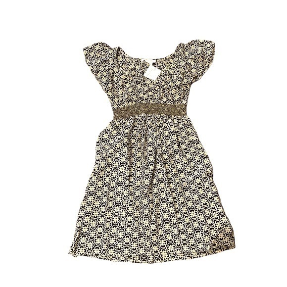 Cory Lynn calter black creamy tan silk dress